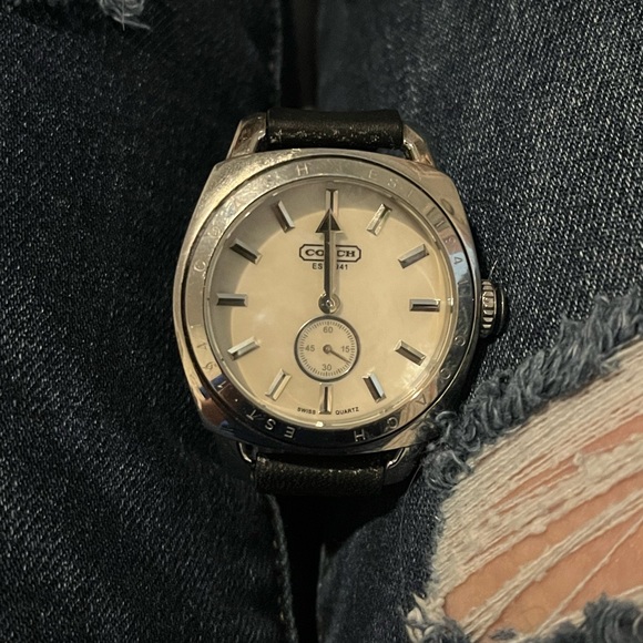 Ladies sterling silver authentic coach watch - Picture 2 of 8